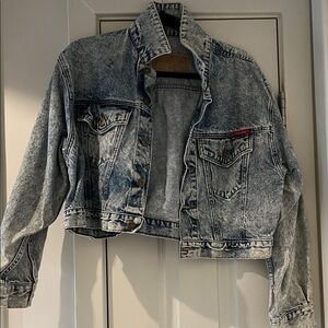 Vintage Wash Cropped Denim Jacket